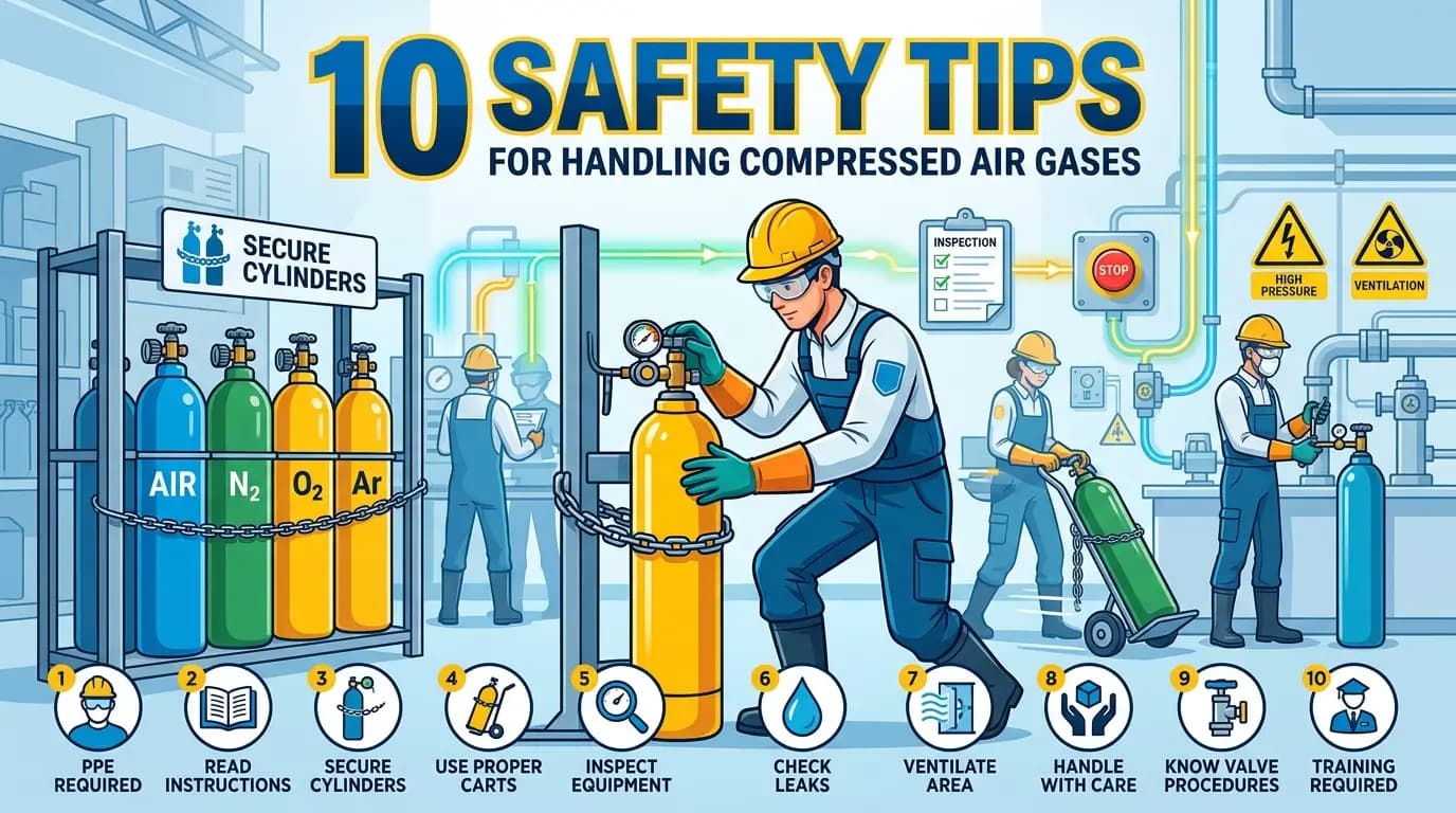 10 Safety Tips for Handling Compressed Air Gases