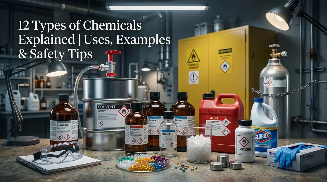 12 Types of Chemicals Explained | Uses, Examples & Safety Tips