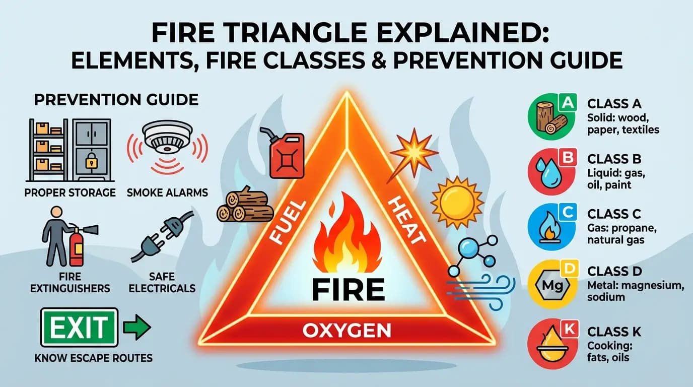 Fire Triangle Explained: Elements, Fire Classes & Prevention Guide