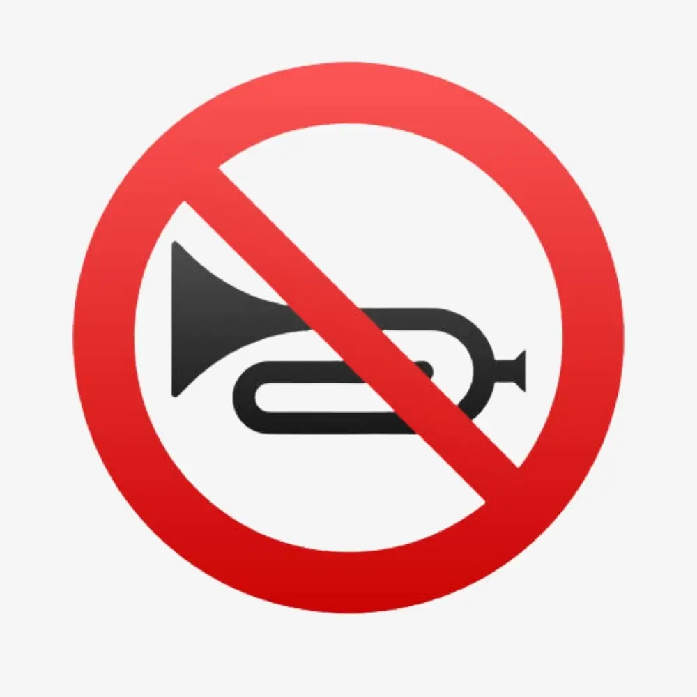 Señal de prohibido tocar la bocina