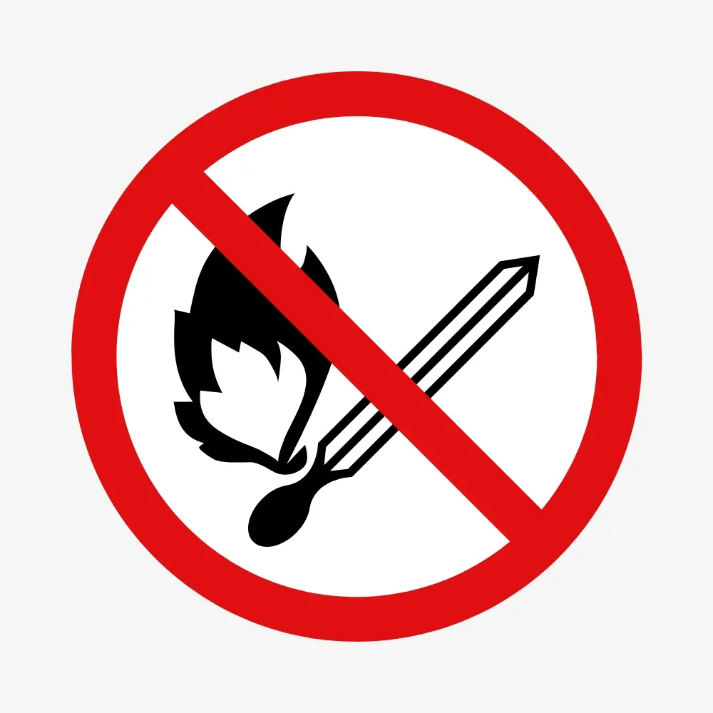 No Open Flames Sign