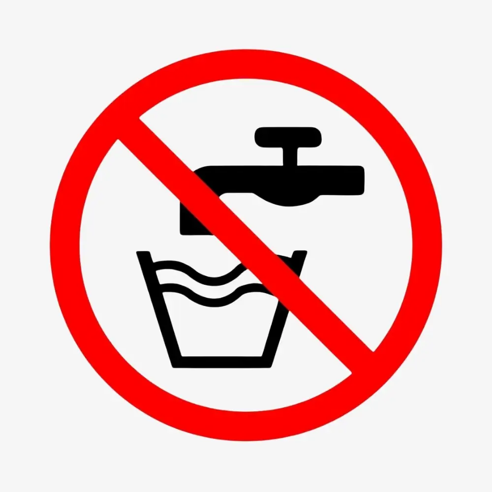 Señal de no beber agua