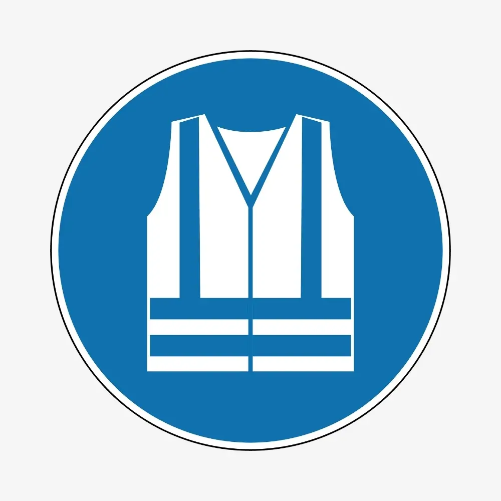 Señal de usar ropa de alta visibilidad