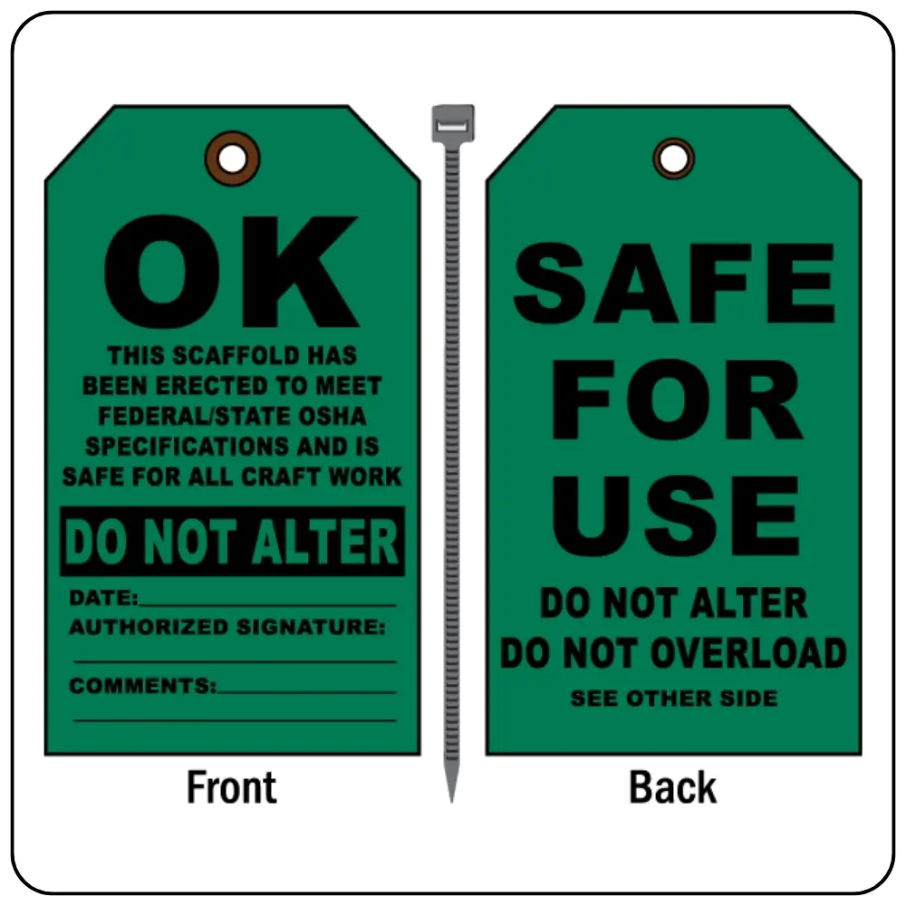 Green Scaffold Tags