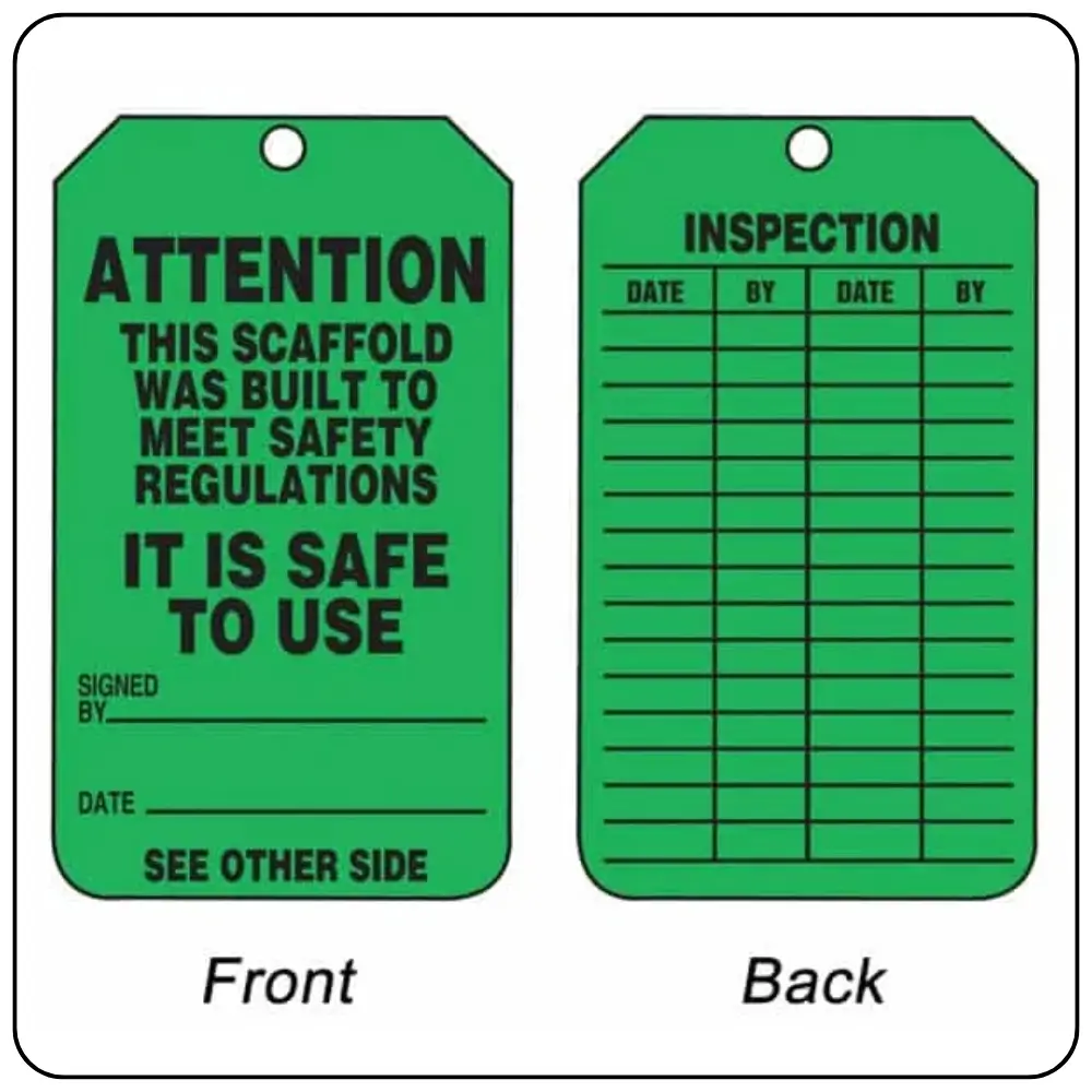 Green Scaffold Tags