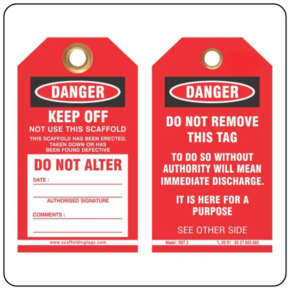 Red Scaffold Tags