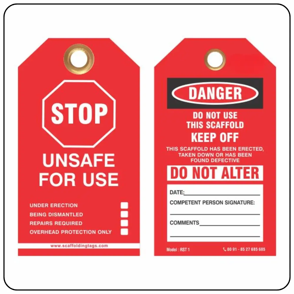 Red Scaffold Tags