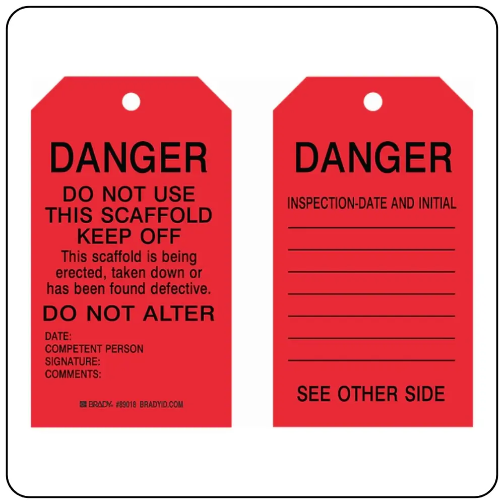 Red Scaffold Tags